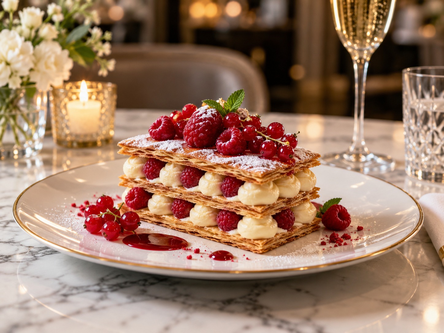 RASPBERRY MILLE-FEUILLE — French Haute Patisserie & Layered Desserts