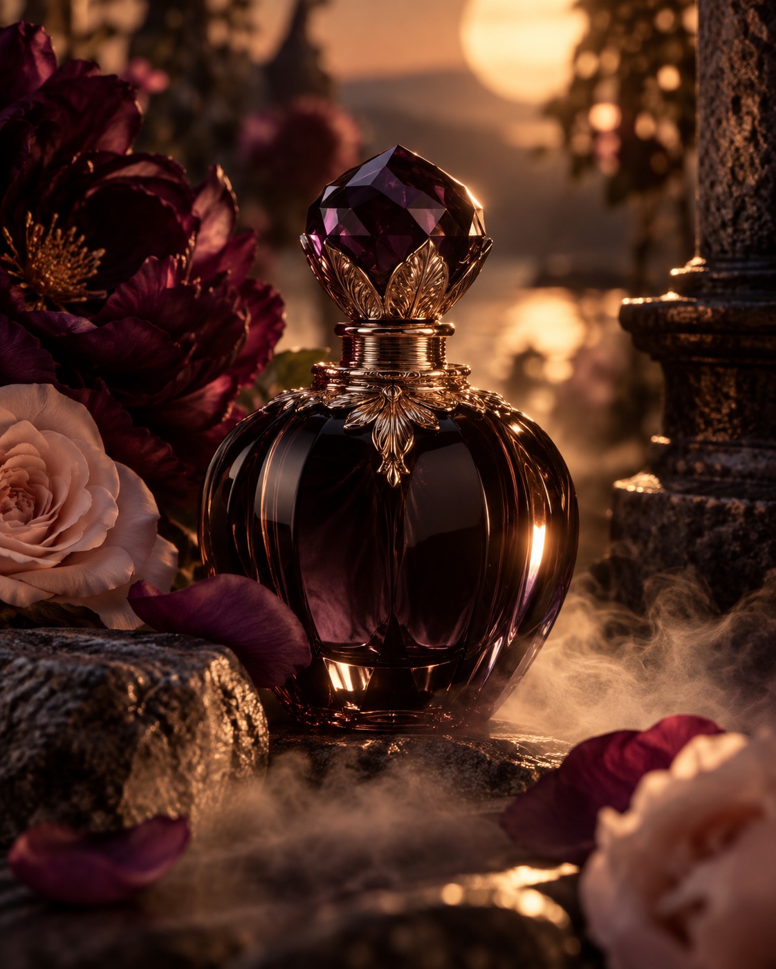 AMETHYST PARFUM FLACON — Royal Crystal Flacons & Filigree Craft