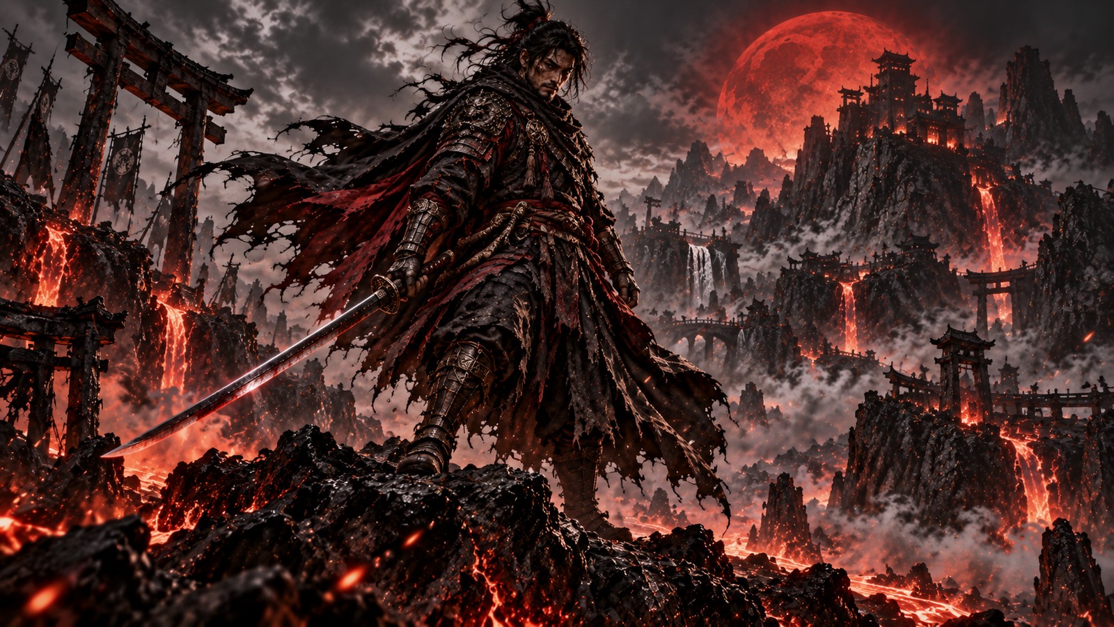 TATTERED CAPE BLOOD WARRIOR — Epic Battlefield Warriors & Crimson Embers