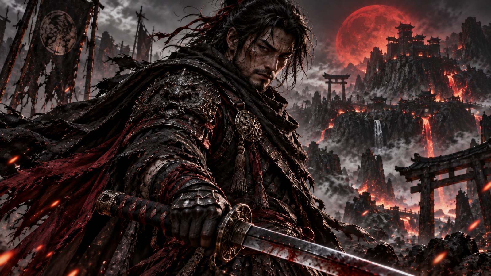 Blood Moon Duelist Samurai Artwork